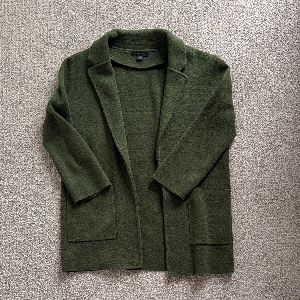 J.Crew green sweater blazer